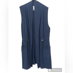 Zenergy long navy blue sweater vest